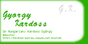 gyorgy kardoss business card